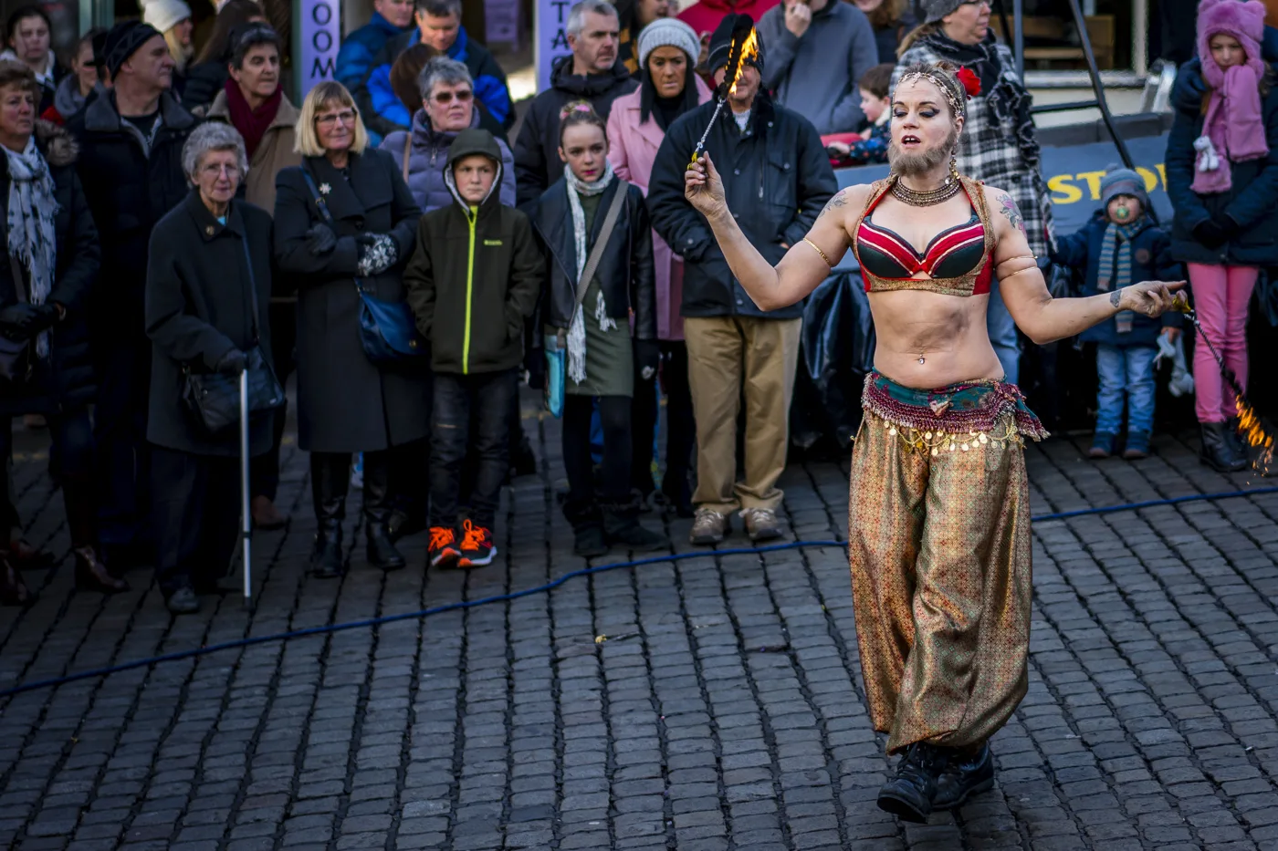 A street performer draws a crowd at Ulverston's Dickensian Christmas Festival in 2016. This year's festival is on 28 and 29 November
