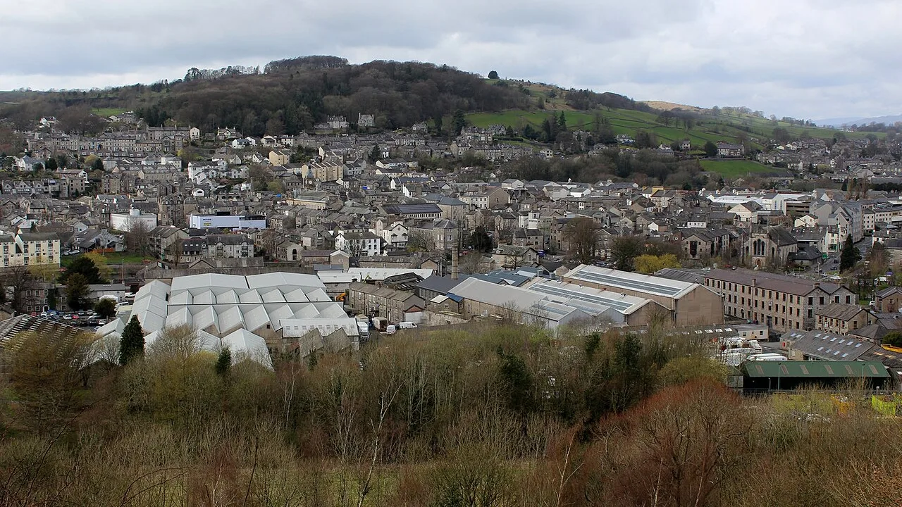 Kendal seen from Castle Hill. A general view of the town, not of any location named in the police data